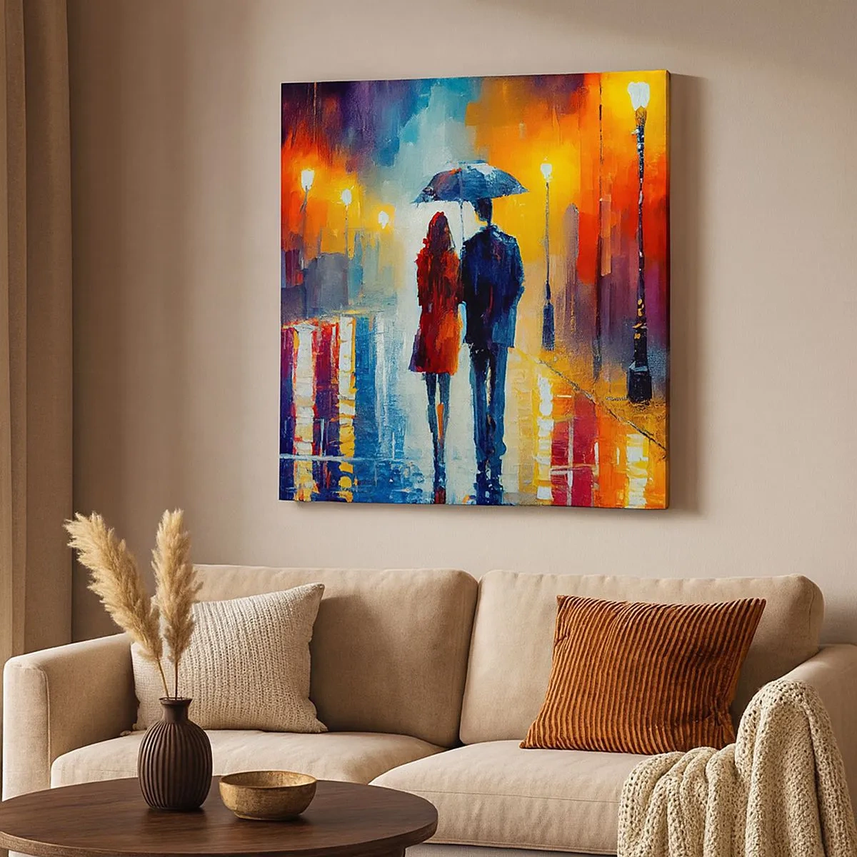 Impression sur toile - Image sur toile - Ensemble – une nuit colorée - 30x30 cm
