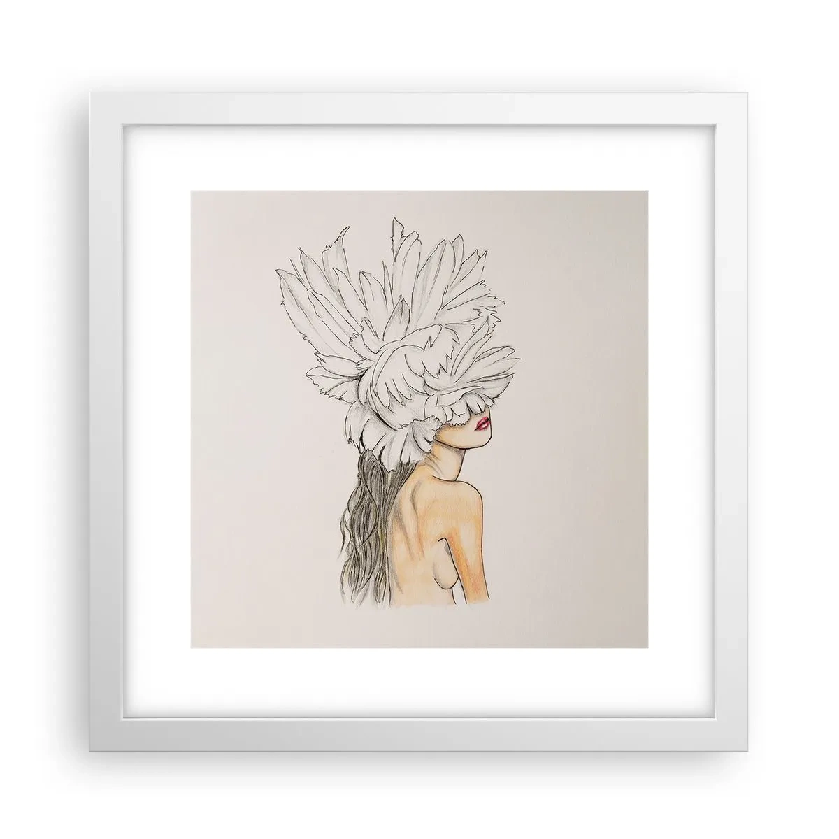 Affiche dans un cadre blanc - Poster - Beauté couronnée - 30x30 cm