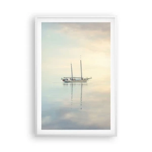 Affiche dans un cadre blanc - Poster - Dans une mer de silence - 61x91 cm