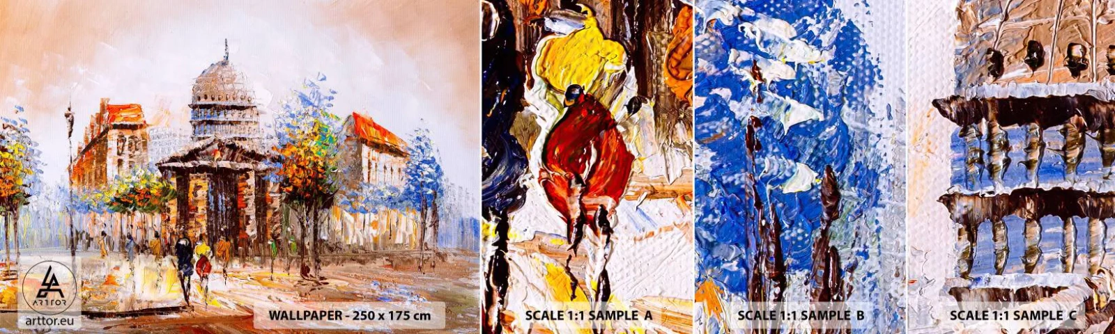 Échantillon De Papier Peint Standard Eco - Promenade à Paris - Architecture, Ville, France - 100x30 cm