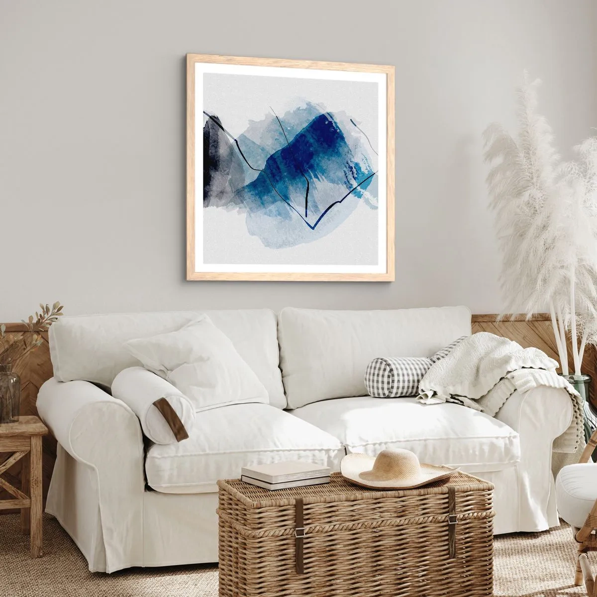 Affiche dans un chêne clair - Poster - Montagne de glace - 60x60 cm