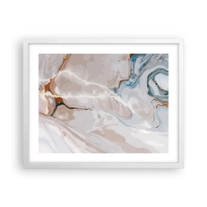 Affiche dans un cadre blanc - Poster - Le bleu serpente sous le blanc - 50x40 cm
