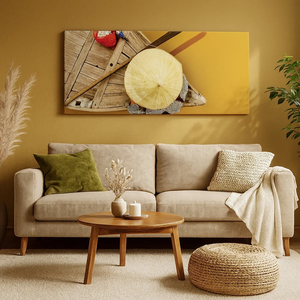 Impression sur toile - Image sur toile - La vie sur le fleuve Jaune - 30x30 cm