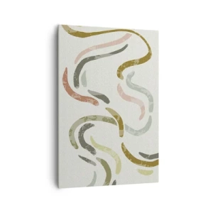 Impression sur toile - Image sur toile - Arcs abstraits aux couleurs pastel - 70x100cm - Une joyeuse danse de l'abstraction - Décoration murale moderne pour le salon et la chambre ARTTOR