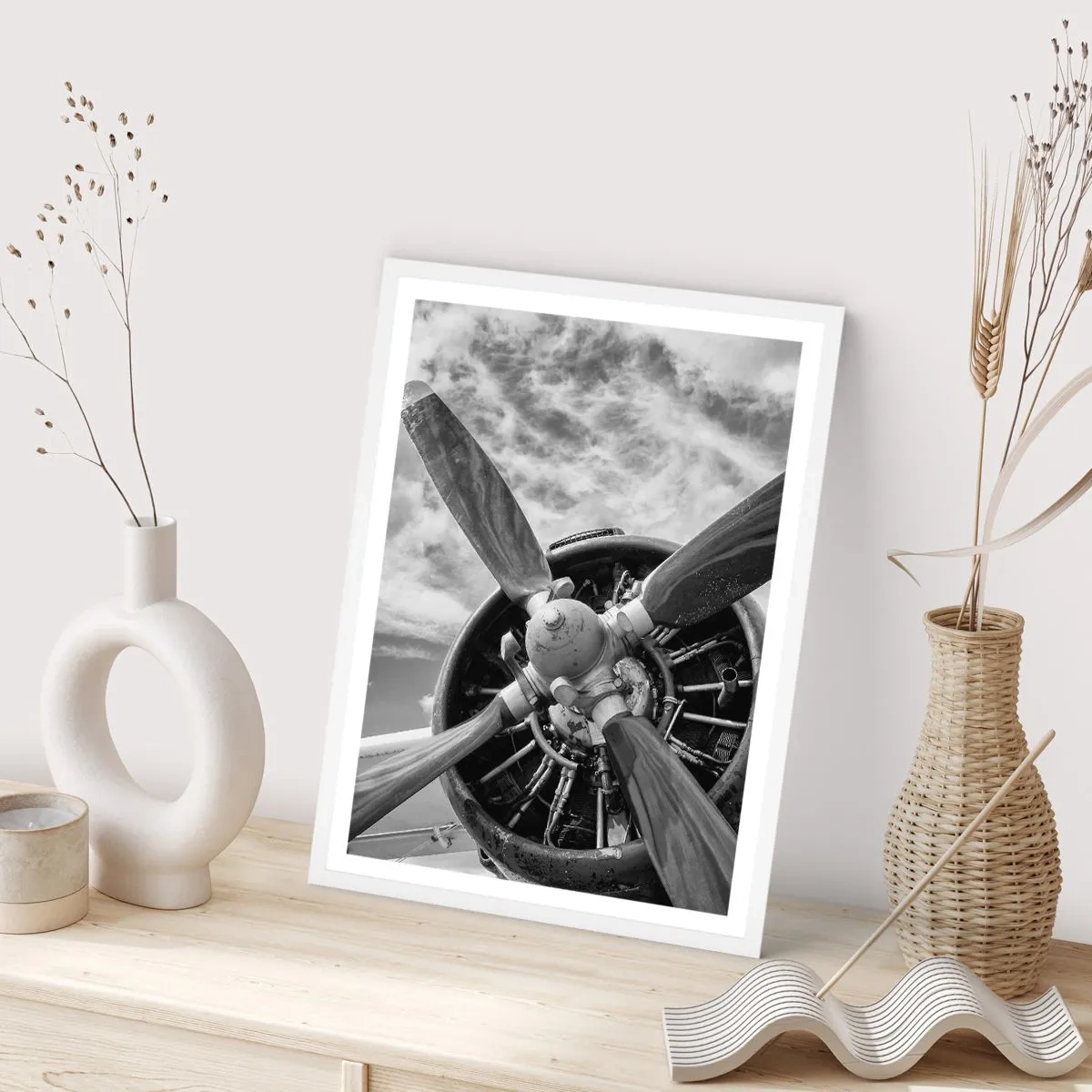 Affiche dans un cadre blanc - Poster - Dompteur de ciel - 61x91 cm