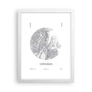 Affiche dans un cadre blanc - Poster - Anatomie de Copenhague - 30x40 cm