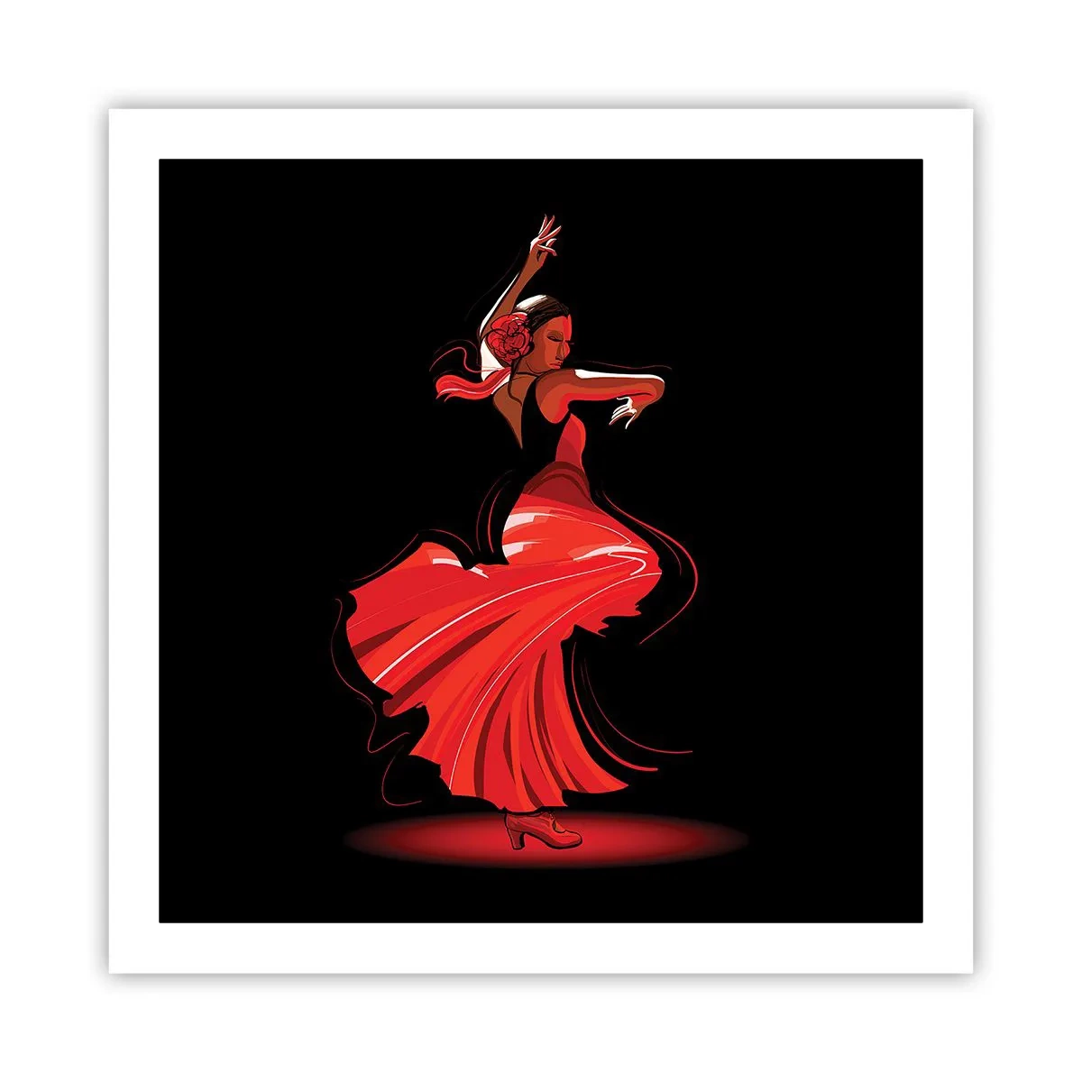 Affiche - Poster - L'esprit fougueux du flamenco - 60x60 cm