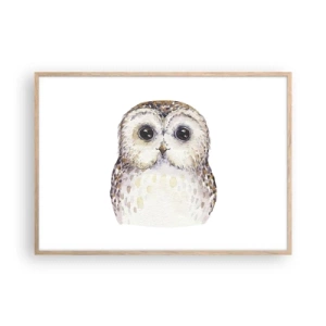 Affiche dans un chêne clair - Poster - Regarde-moi dans les yeux - 100x70 cm