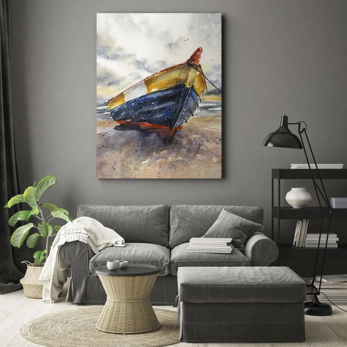 Impression sur toile - Image sur toile - Repos sur le rivage - 45x80 cm
