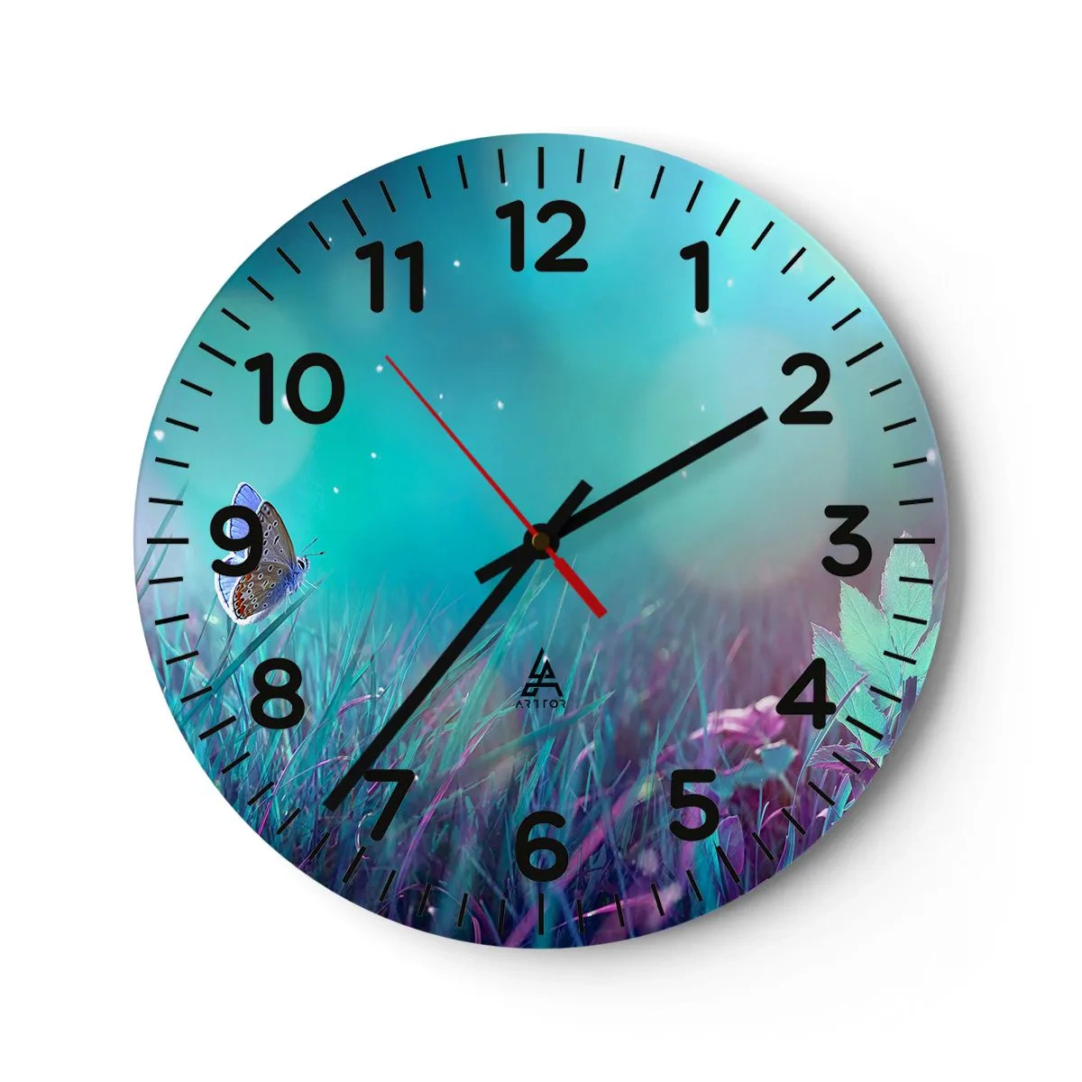 Horloge murale - Pendule murale - La vie secrète de la prairie - 30x30 cm