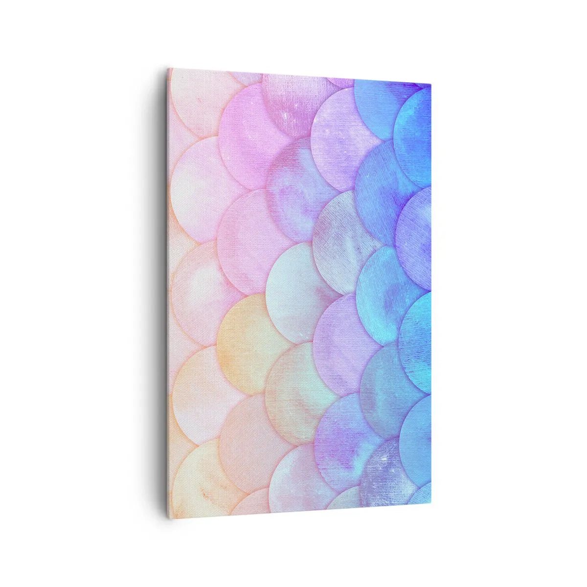 Impression sur toile - Image sur toile - Échelles abstraites aux tons pastel - 80x120cm - Écailles de perles - Décoration murale moderne pour le salon et la chambre ARTTOR