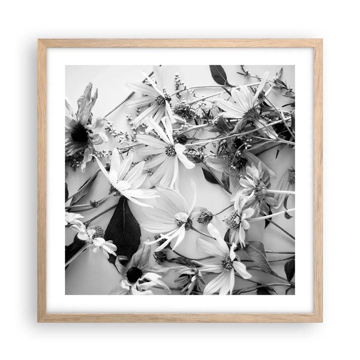 Affiche dans un chêne clair - Poster - Non-un bouquet de fleurs - 50x50 cm