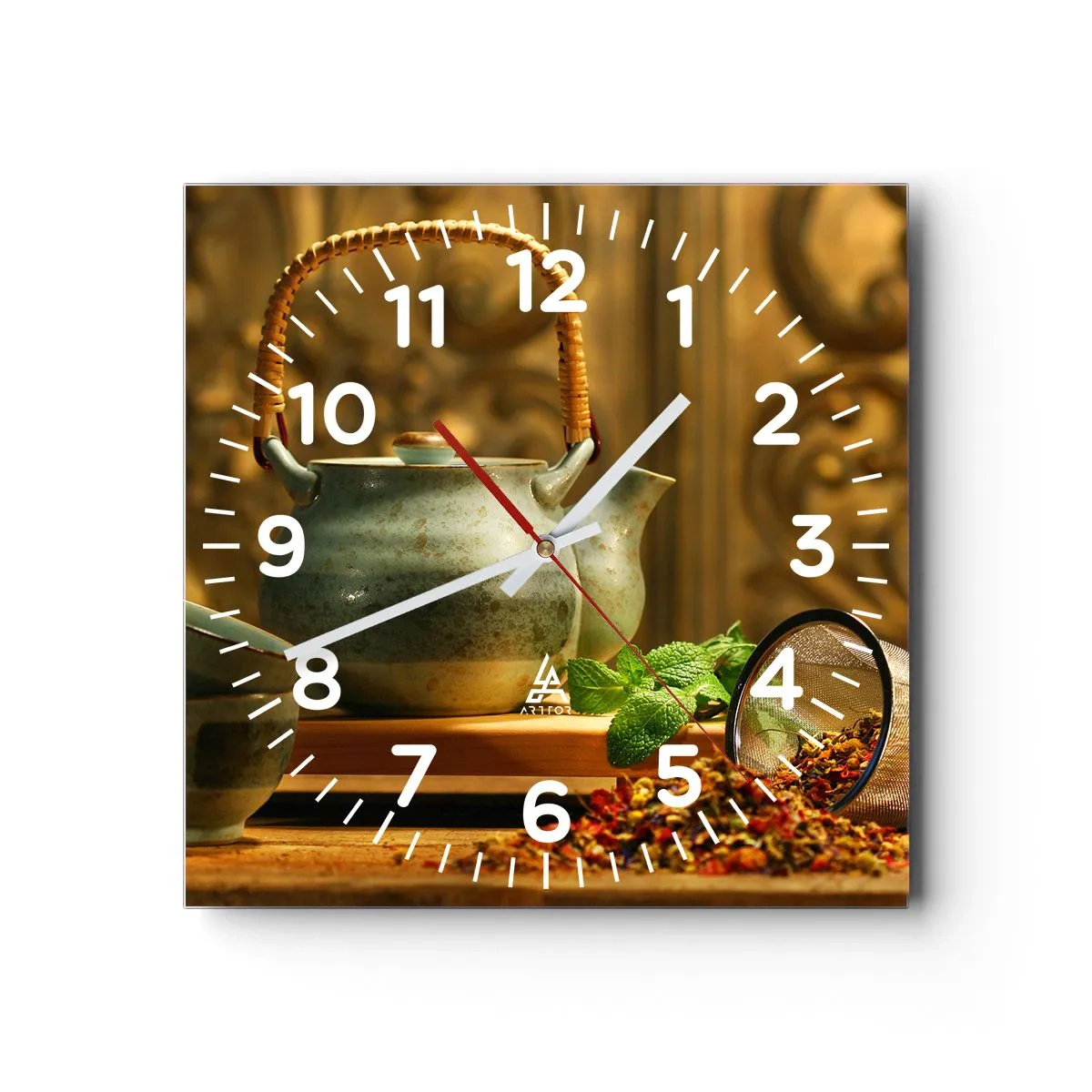 Horloge murale - Pendule murale - Un traité sur la consommation de thé - 40x40 cm