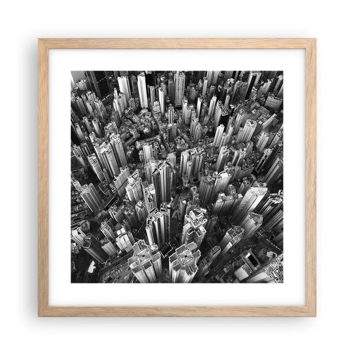 Affiche dans un chêne clair - Poster - Toujours de plus en plus haut - 40x40 cm