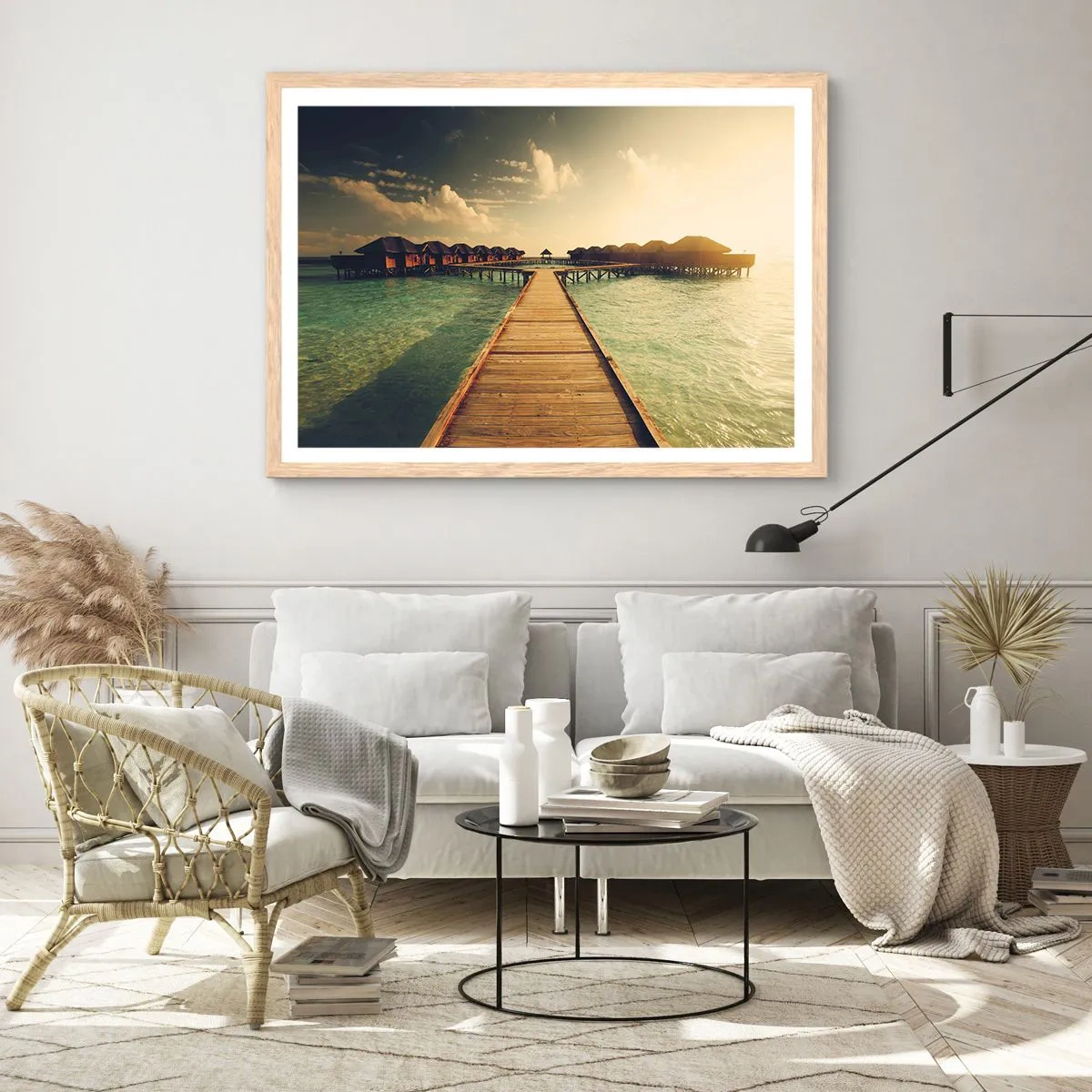 Affiche dans un chêne clair - Poster - Invitation chaleureuse - 40x30 cm