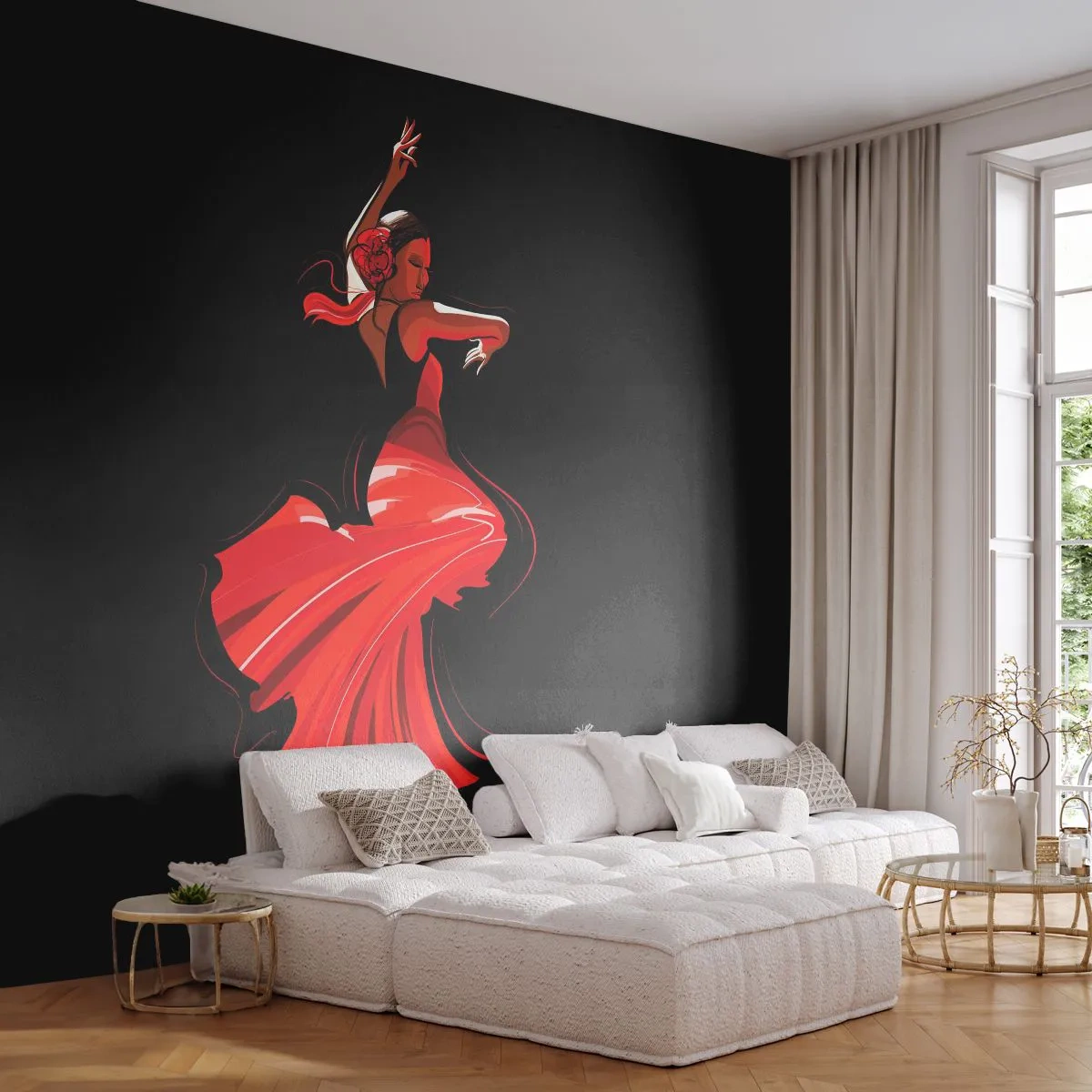 Papier Peint Autocollant Deluxe Sticker - L'esprit fougueux du flamenco - Danseur, Flamenco, Danse - 450x315 cm