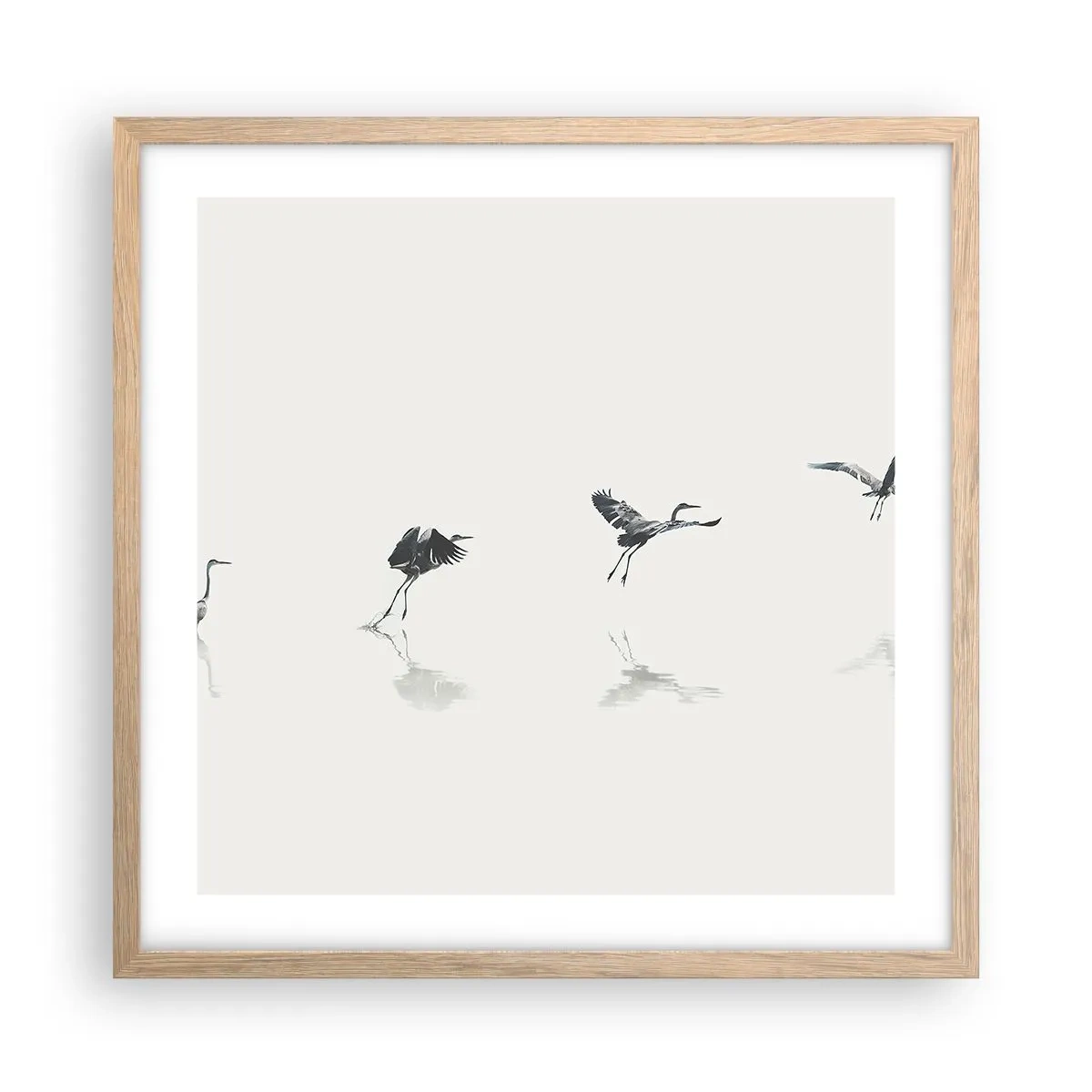 Affiche dans un chêne clair - Poster - Quatre étapes simples - 50x50 cm