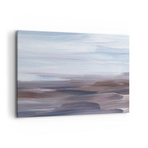 Impression sur toile - Image sur toile - Une abstraction subtile aux traits délicats dans des tons pastel. - 100x70cm - Éléments : eau - Décoration murale moderne pour le salon et la chambre ARTTOR