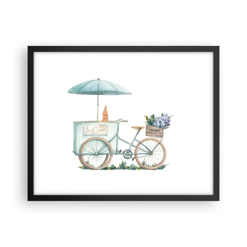 Affiche dans un cadre noir - Poster - Doux souvenir d'été - 50x40 cm