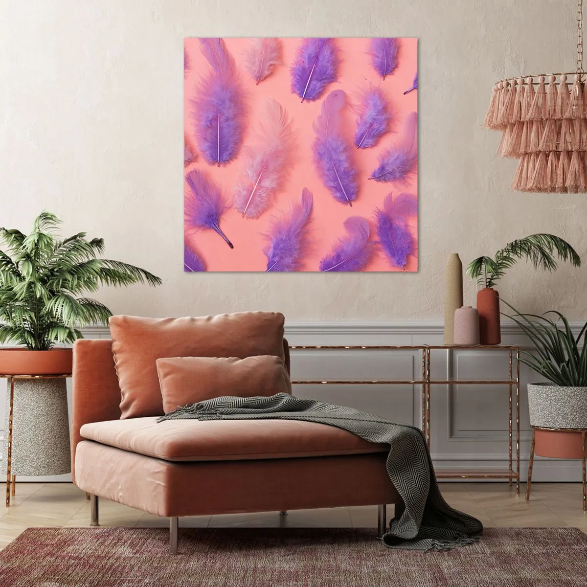 Impression sur toile - Image sur toile - Oiseau de désir lilas - 40x40 cm