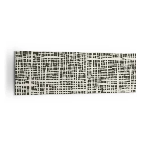 Impression sur toile - Image sur toile - Un motif géométrique ressemblant à une grille sur un fond clair - 160x50cm - Composition tissée - Décoration murale moderne pour le salon et la chambre ARTTOR