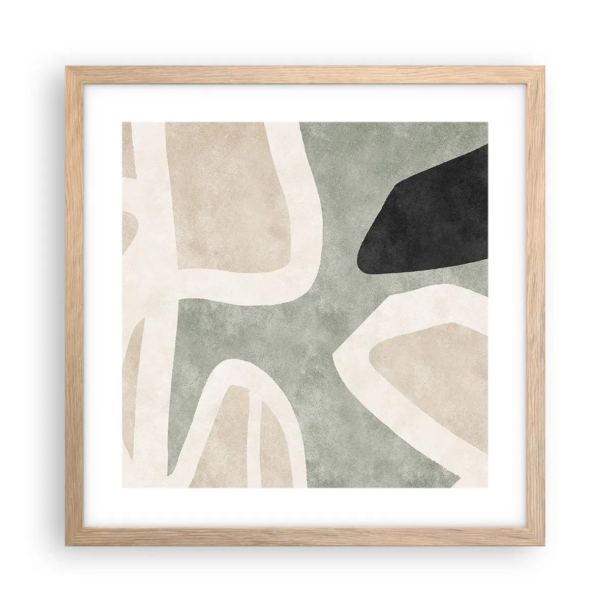 Affiche dans un chêne clair - Poster - Composition pour motif noir - 40x40 cm