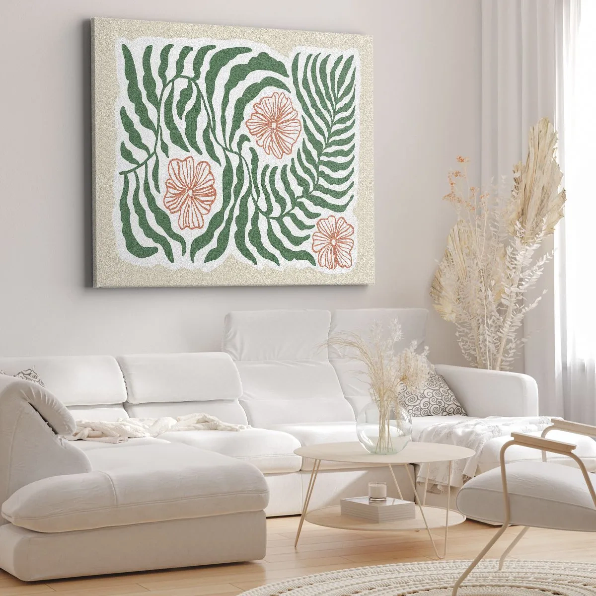 Impression sur toile - Image sur toile - Fleurit en vert - 70x50 cm