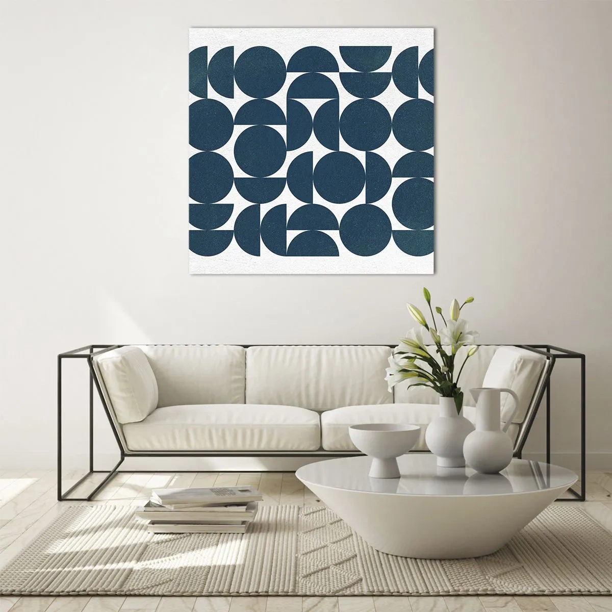 Impression sur verre - Image sur verre - Cercles et demi-cercles - 50x50 cm