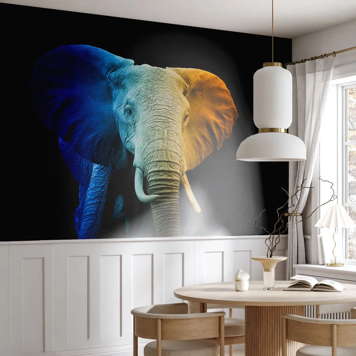 Papier Peint Photo Premium Canvas - Excentrique, pas bizarre - Abstraction, Éléphant, Animaux - 250x175 cm