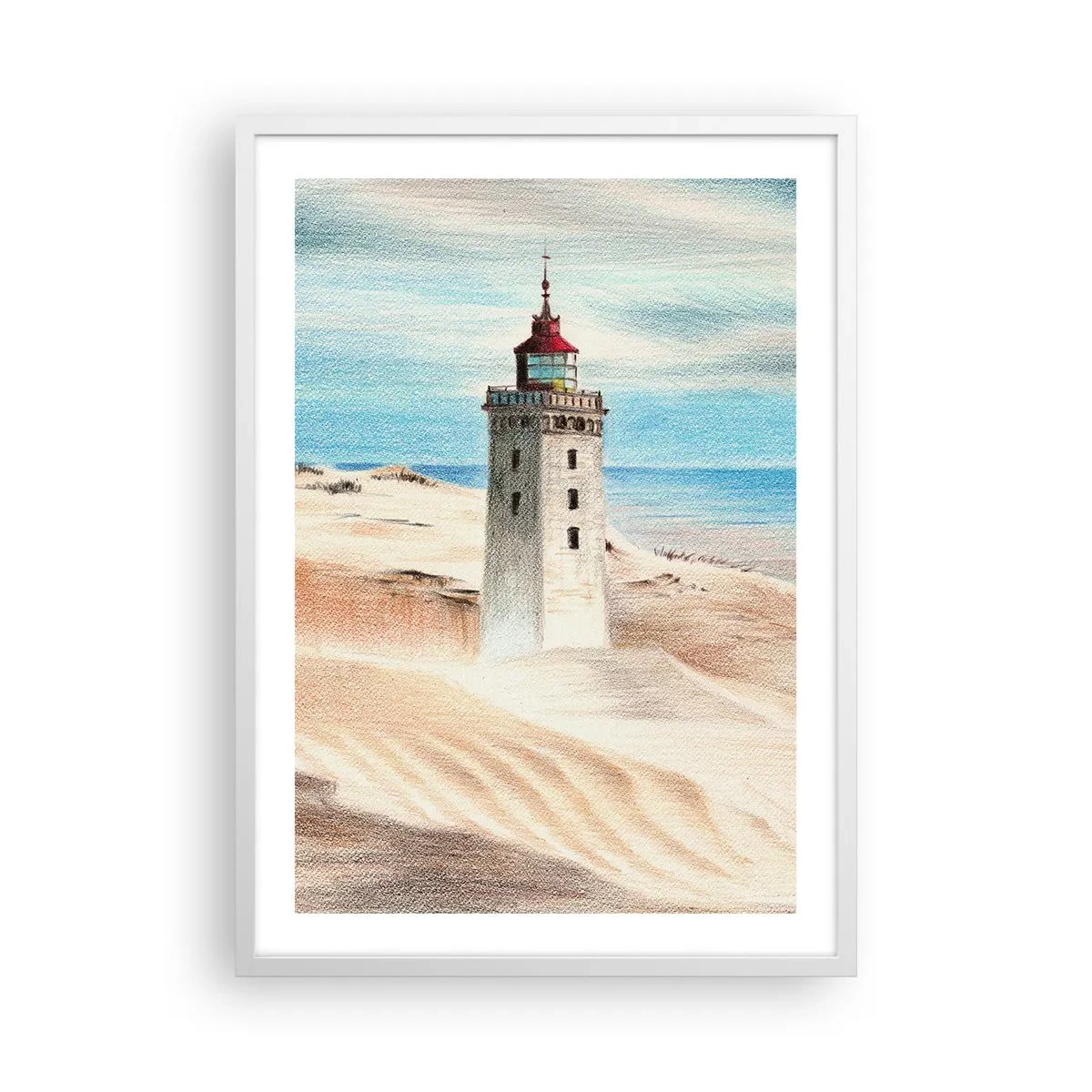 Affiche dans un cadre blanc - Poster - Toujours regarder la mer - 50x70 cm