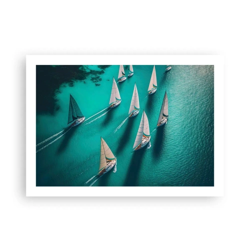 Affiche - Poster - Dans une compétition avec le vent - 70x50 cm