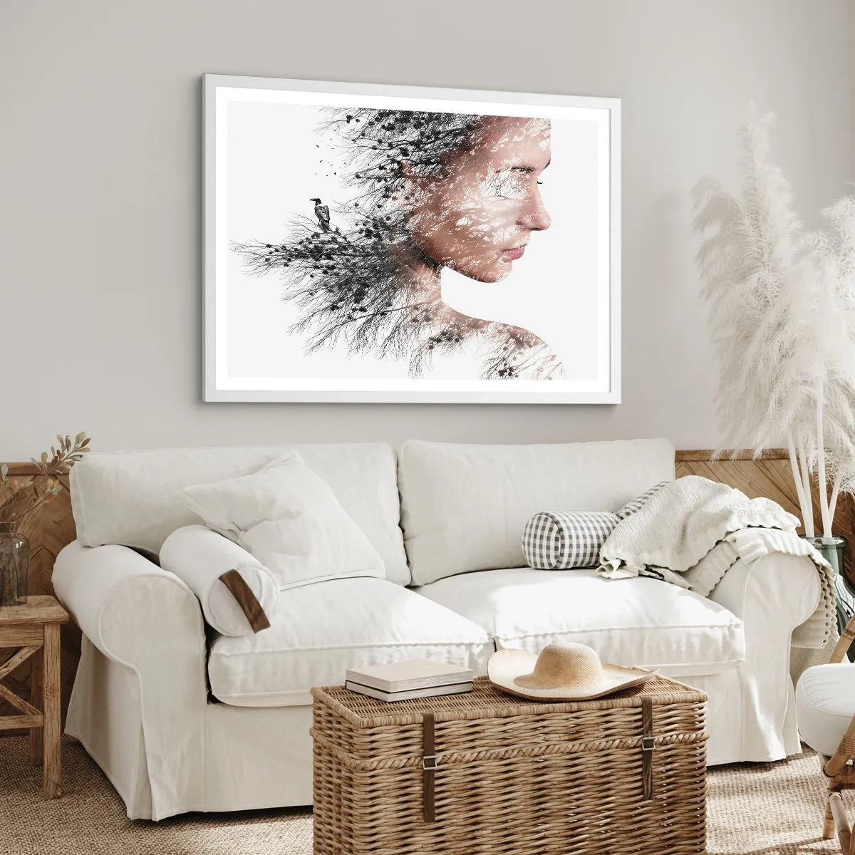 Affiche dans un cadre blanc - Poster - L'âme de la forêt - 40x30 cm