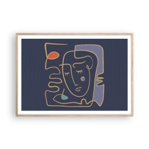 Affiche dans un chêne clair - Poster - En réflexion - 100x70 cm