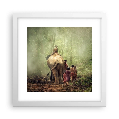 Affiche dans un cadre blanc - Poster - Nouveau livre de la jungle - 30x30 cm