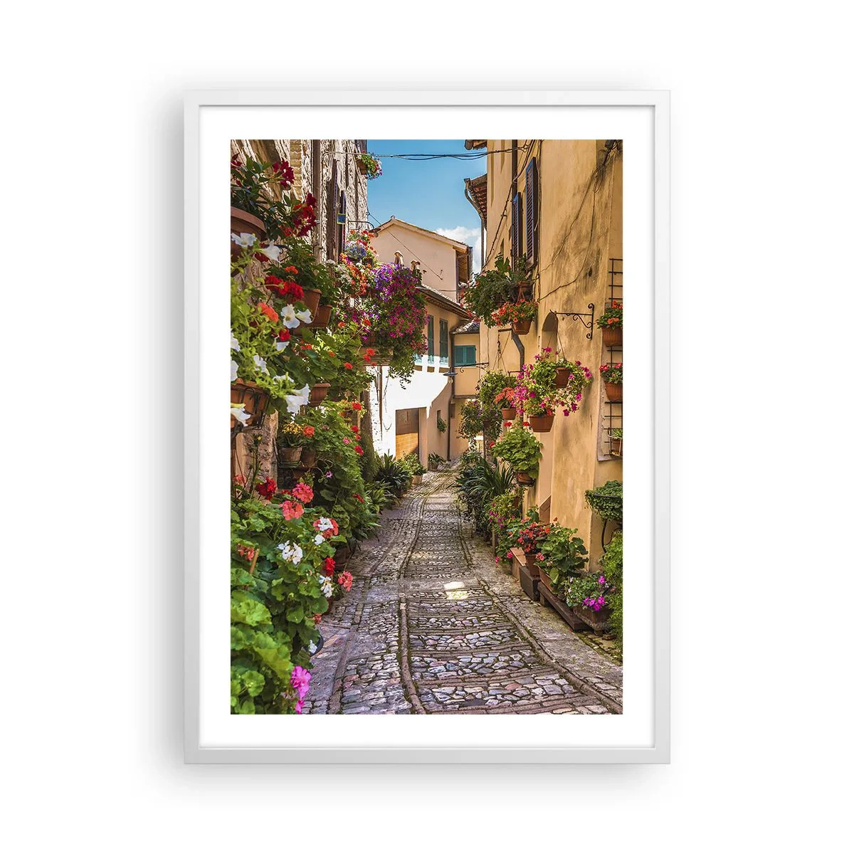 Affiche dans un cadre blanc - Poster - Ruelle italienne - 50x70 cm