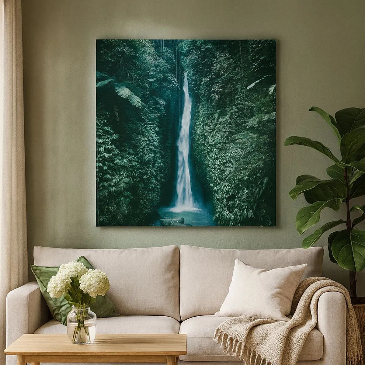 Impression sur toile - Image sur toile - Fontaine tropicale - 30x30 cm