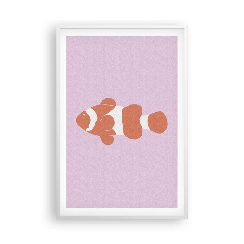 Affiche dans un cadre blanc - Poster - En corail sur le visage et la queue - 61x91 cm