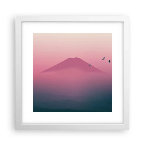 Affiche dans un cadre blanc - Poster - Des pèlerins au dessus des nuages - 30x30 cm