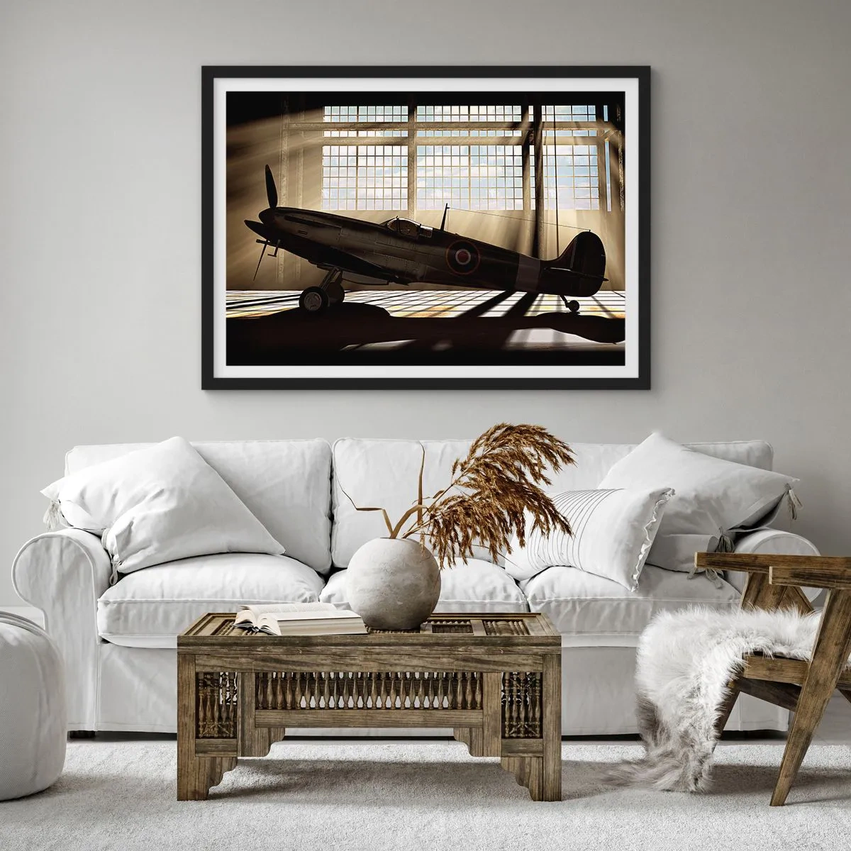 Affiche dans un cadre noir - Poster - Le repos du guerrier - 40x30 cm