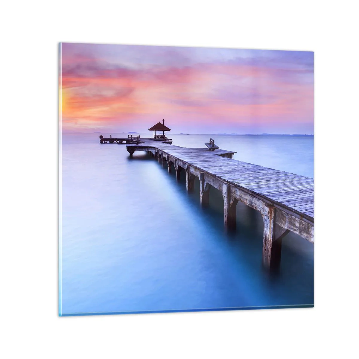 Impression sur verre - Image sur verre - Une mer de calme jusqu'à l'horizon - 50x50 cm