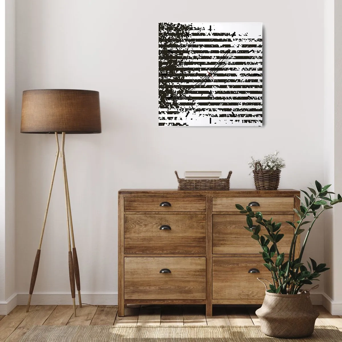 Horloge murale - Pendule murale - Rythme et bruissement - 40x40 cm