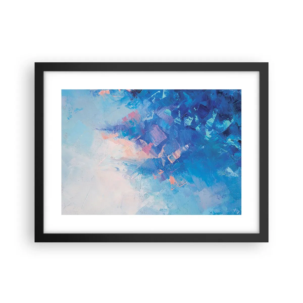 Affiche dans un cadre noir - Poster - Abstraction hivernale - 40x30 cm