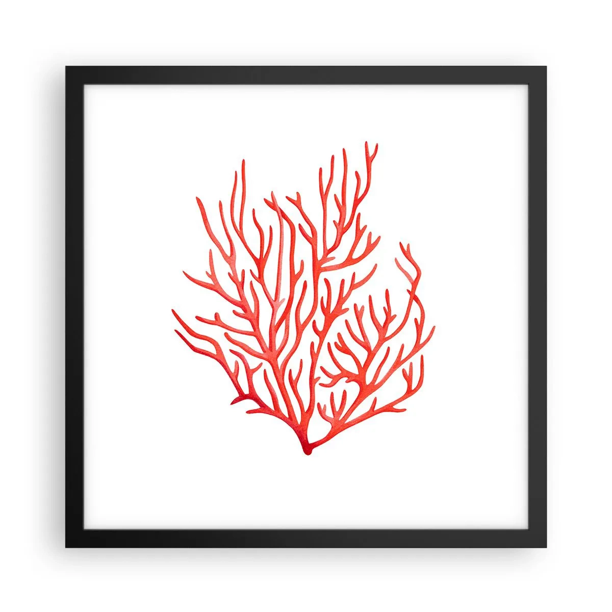 Affiche dans un cadre noir - Poster - Filigrane de corail - 40x40 cm