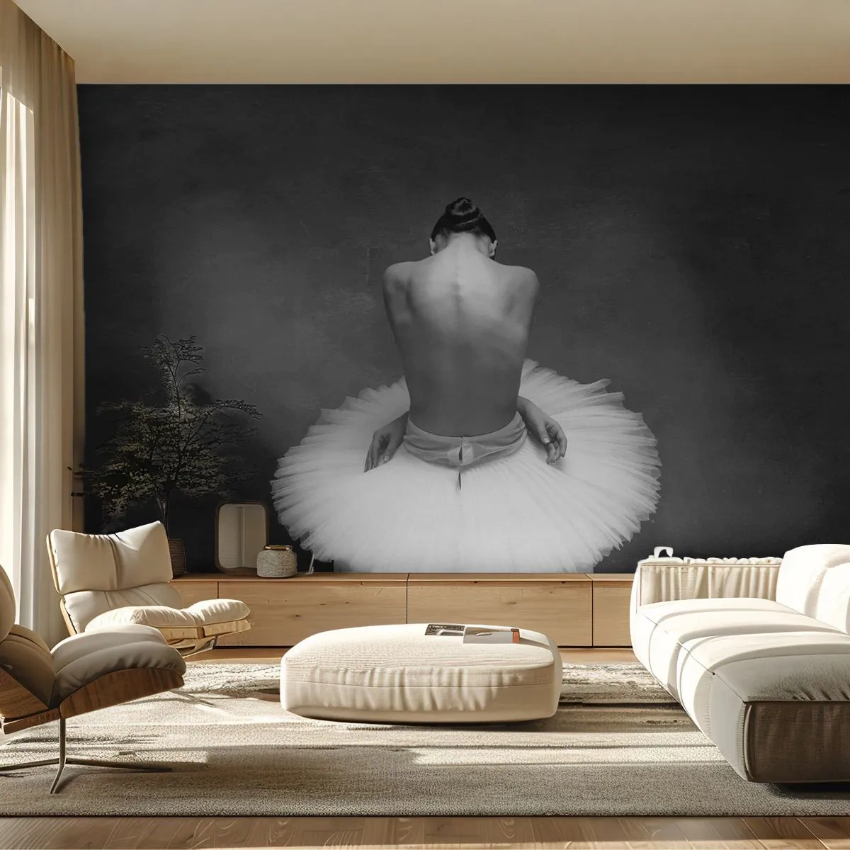 Papier Peint Autocollant Deluxe Sticker - C'est justement en train de fleurir - Ballerine, Danse, Ballet - 250x175 cm