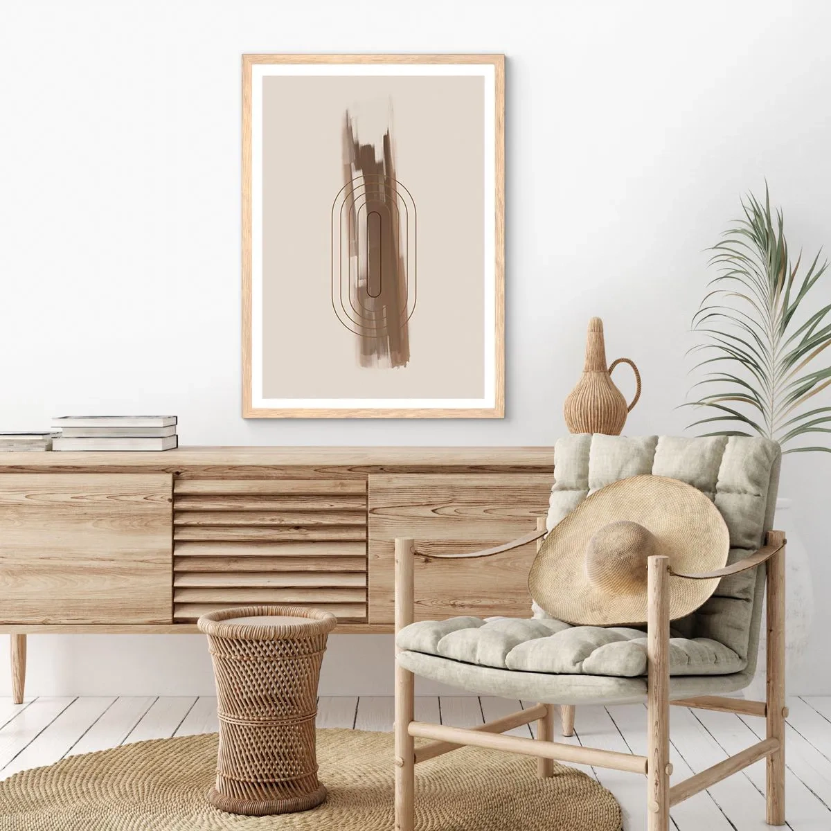 Affiche dans un chêne clair - Poster - Parfum de gris - 40x50 cm