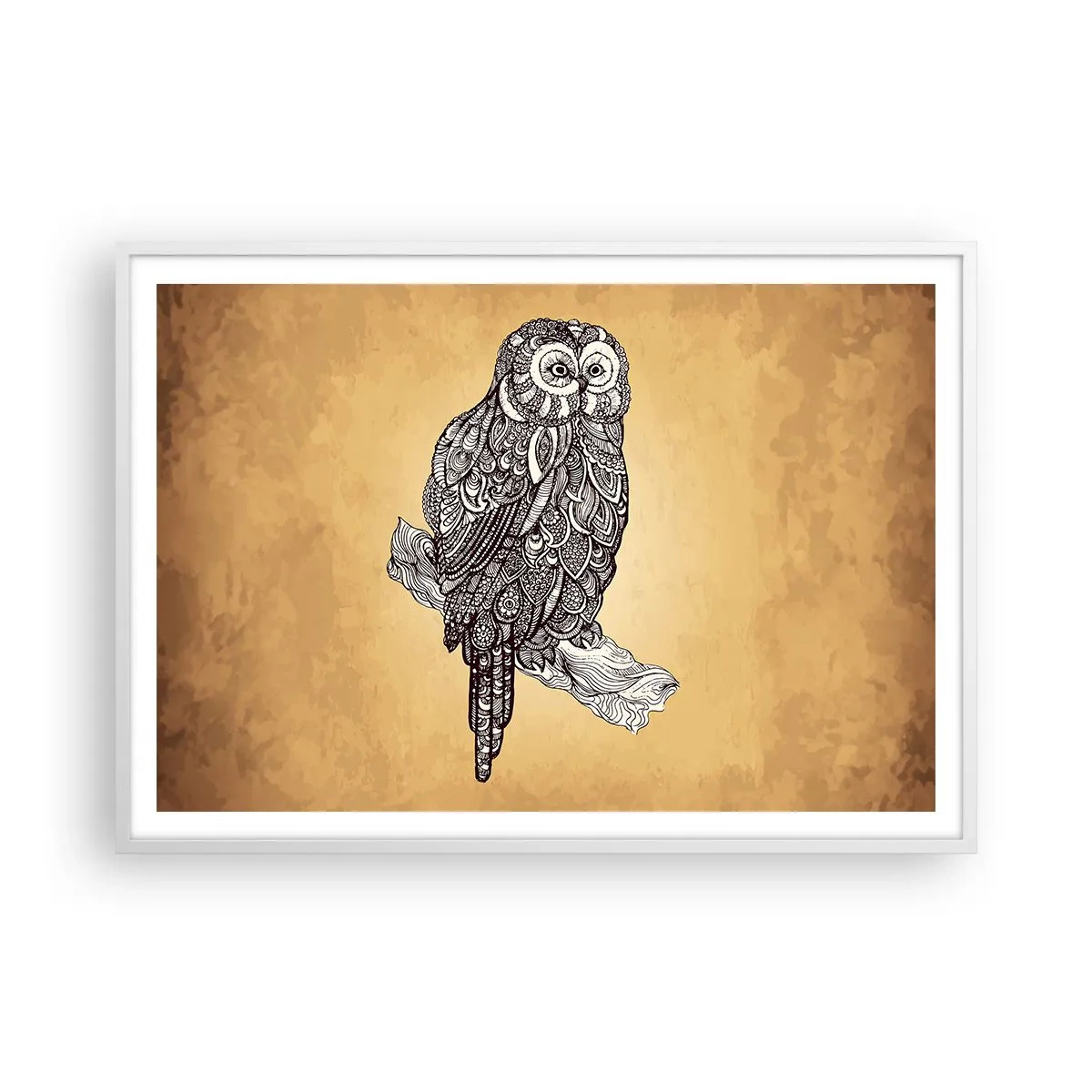 Affiche dans un cadre blanc - Poster - Ornements complexes de sagesse - 100x70 cm