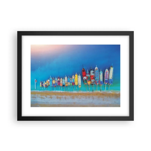 Affiche dans un cadre noir - Poster - Une vue à vol d'oiseau - 40x30 cm