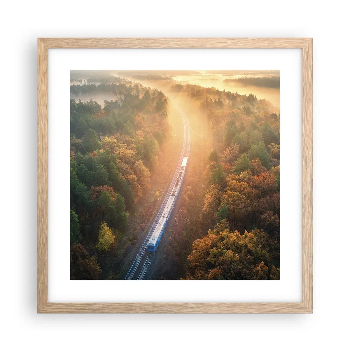 Affiche dans un chêne clair - Poster - Voyage printannier - 40x40 cm