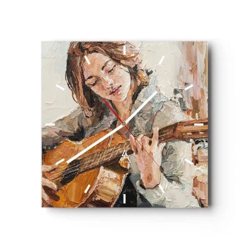 Horloge murale - Pendule murale - Concerto pour guitare et coeur de fille - 40x40 cm