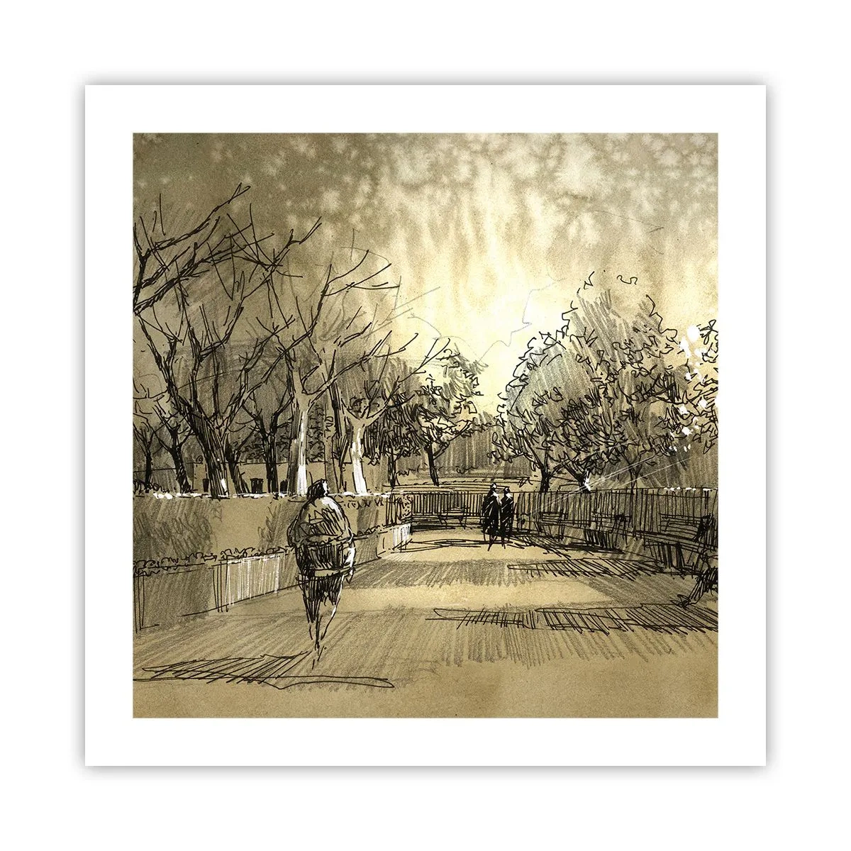 Affiche - Poster - Un moment arrêté avec une plume - 50x50 cm